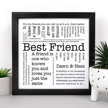 Gift For Friend 'Best Friend' Quotes Print, 5 of 8