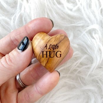 A Little Hug, Tiny Hug Token, Olive Wood, 3 of 6