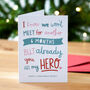 'Already You're My Hero' Christmas Card From The Bump, thumbnail 1 of 2