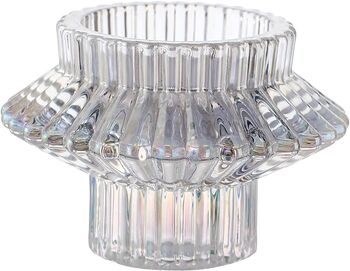 Glass Candle Holder Tealight Candlestick Holders, 6 of 8