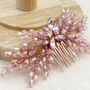 Pink Crystal Bow Hair Comb, thumbnail 2 of 5