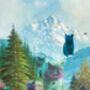 Pastel Cat In The Mountains Birthday Cats Card, thumbnail 5 of 5