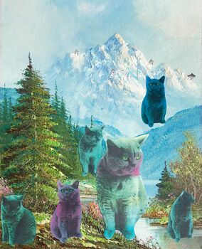 Pastel Cat In The Mountains Birthday Cats Card, 5 of 5