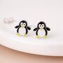 Sterling Silver Penguin Stud Earrings – 10mm, thumbnail 1 of 4