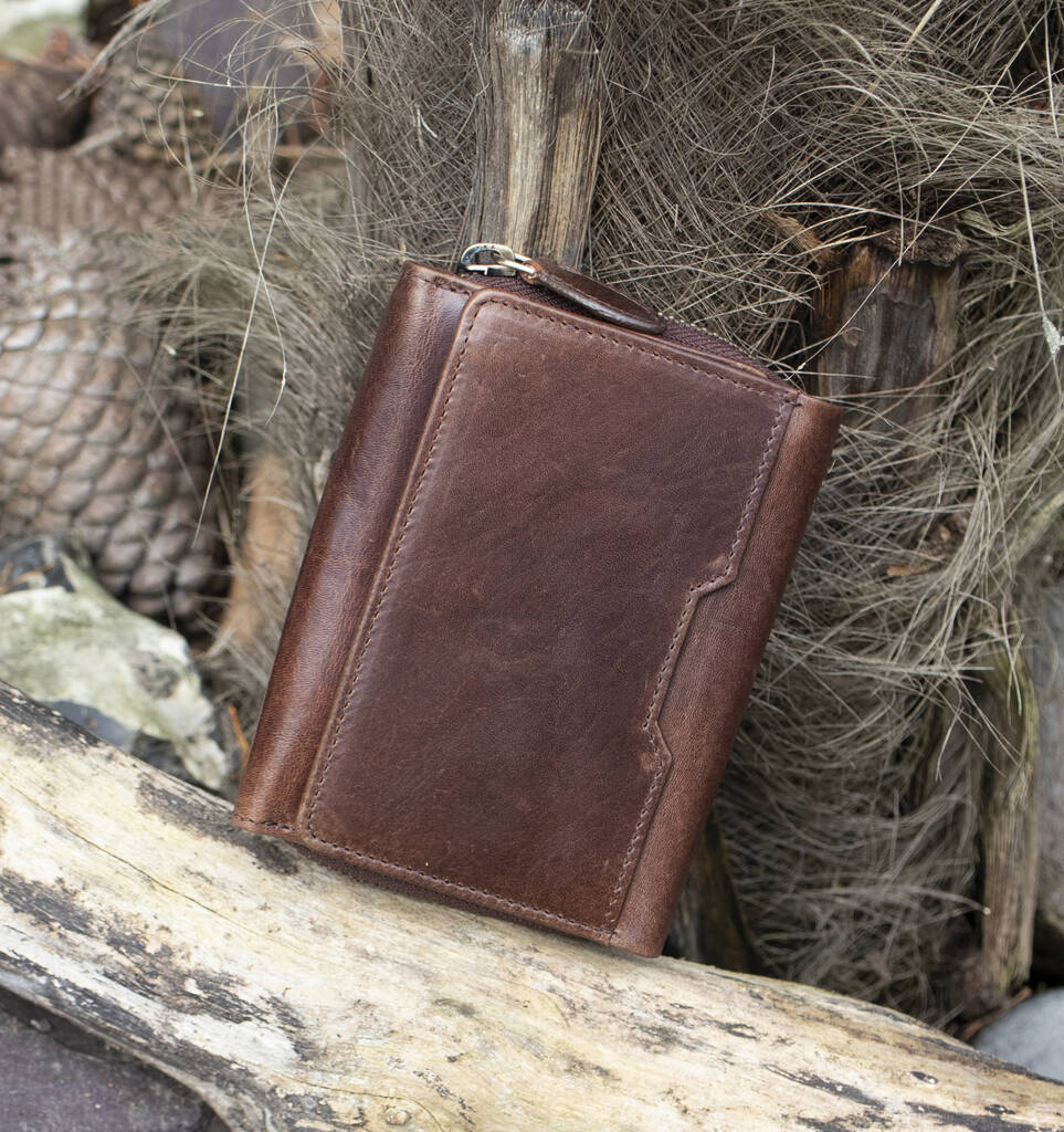 Woman's Medium Size Vintage Brown Leather Purse Wallet, 1 of 8