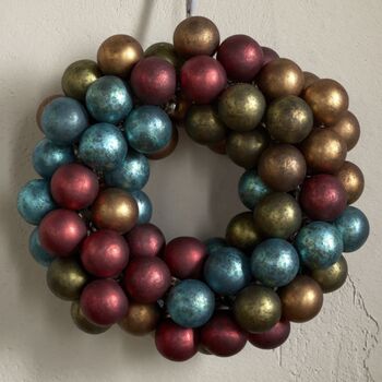 Recycled Glass Bauble Wreath, 2 of 5