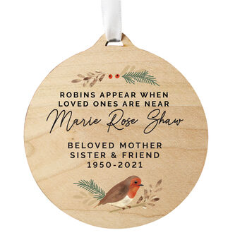 Personalised Robin Memorial Christmas Decoration, 5 of 5