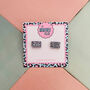 Retro Cassette Glitter Resin Stud Earrings, thumbnail 1 of 4