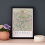 Framed And Personalised Battersea London Map Print, thumbnail 2 of 2