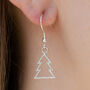 Sterling Silver Christmas Tree Earrings, thumbnail 2 of 6