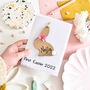 Personalised First Easter Card Wooden Bunny Keepsake, thumbnail 1 of 3