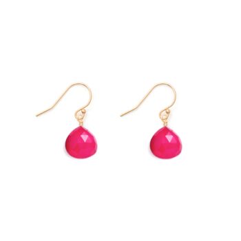 Hot Pink Chalcedony Isla Drop Earrings, 2 of 3