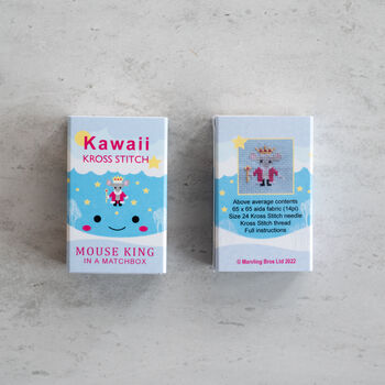 Kawaii Mouse King Mini Cross Stitch Kit, 6 of 8