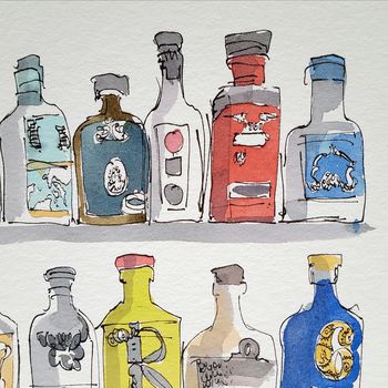 Vibrant Gin Bottles Limited Edition Giclee Print, 4 of 4