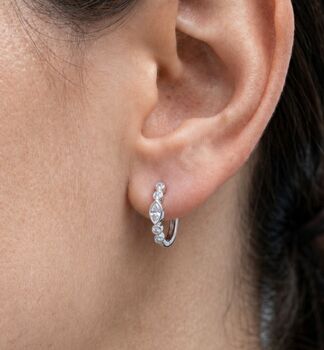 Enso Stone Huggie Hoop Earrings, 3 of 5