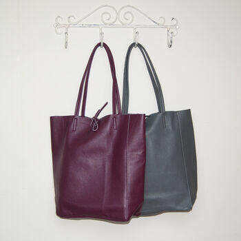 Leather Tote Shopper Winter Colours, 5 of 12