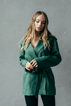 Women's Linen Summer Jacket With Hood, 5 of 13