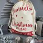 Personalised Christmas Eve Bag Natural With Black, thumbnail 8 of 12