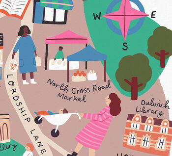 Dulwich Illustrated London Map, 4 of 6