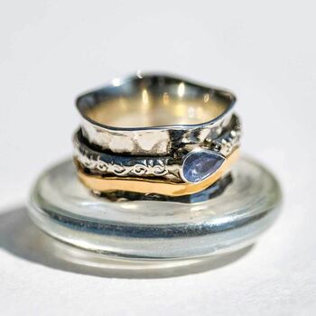 Aura Magic Tanzanite Silver Spinning Ring, 9 of 12
