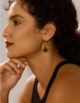 Amais Earrings 18k Gold Plated Titanium Tarnish Free + Waterproof Pvd, 4 of 4