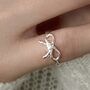 Adjustable Sterling Silver Bow Ring, thumbnail 4 of 5