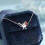 Sterling Silver Delicate Robin Bird Bracelet, thumbnail 2 of 11