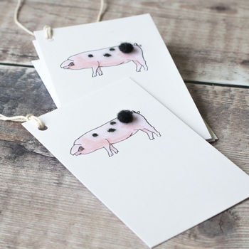 Gift Tags With Pig, Pack Of Six, 2 of 2