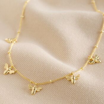 Tiny Bee Charms Necklace, 4 of 10