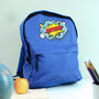 Personalised Superhero Blue Backpack, thumbnail 2 of 5