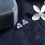 Three Moonstone Star Stud Earrings Sterling Silver, thumbnail 1 of 10