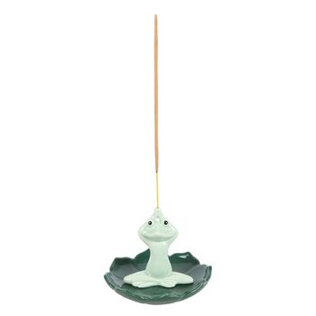 Ceramic Yoga Frog Incense Stick Holder, 2 of 3
