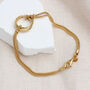 Gold Or Silver Interlocking Rings Double Chain Bracelet, thumbnail 2 of 4