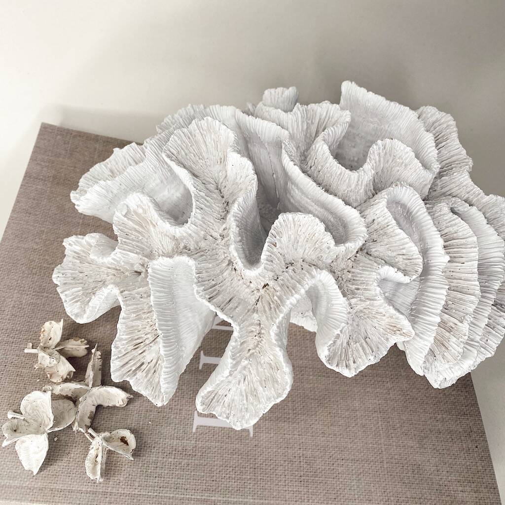 Faux Pure White Coral Ornament  Coral decor, White coral, Pure