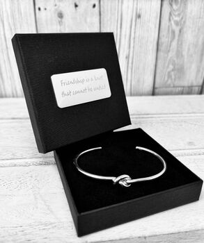 Sterling Silver Friendship Knot Bangle, 4 of 10