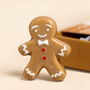 Tiny Matchbox Ceramic Gingerbread Man Token, thumbnail 2 of 3