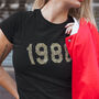 Personalised Glitter Year Of Birth T Shirt, thumbnail 2 of 3