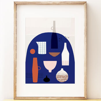 Blue Table Modern Kitchen Art Print, 2 of 4
