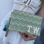 Personalised Chevron Stripe Pouch Wristlet Clutch Bag, thumbnail 3 of 12