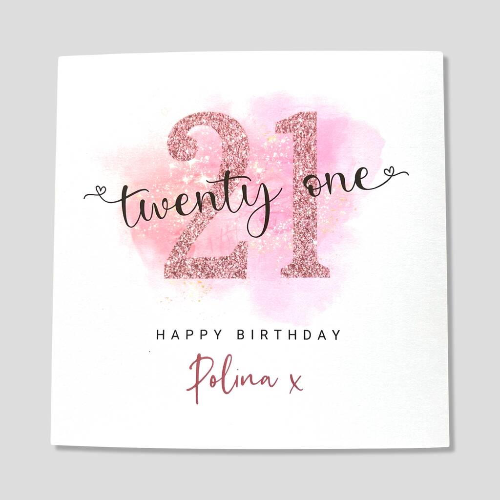 21st Birthday Card Personalised For Her By The Dogs Collars UK
