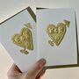 Handmade Personalised Gold Foil Engagement Wedding Heart Card, thumbnail 10 of 12