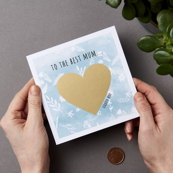Personalised Mother's Day Heart Scratch Card, 5 of 6