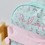 Personalised Sage Ditsy Floral Compartment Backpack, thumbnail 3 of 8