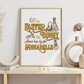 Personalised Easter Bunny Stop Here Print, 4 of 6