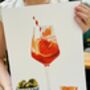 Aperol Spritz And Olives Limited Edition Print | Cocktail Prints, thumbnail 2 of 6