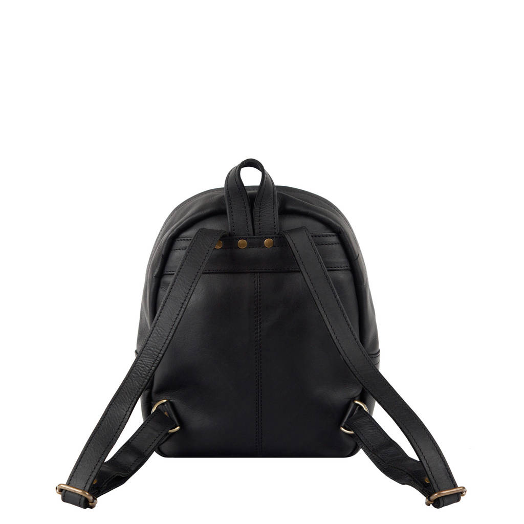 Personalised Black Leather Mini Backpack By MAHI Leather ...