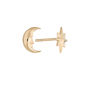Gold Plated Moon And Star Stud Earrings, thumbnail 6 of 7