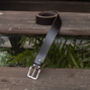 Handmade Men's English Leather Dark Brown Belt 35mm Wide, thumbnail 2 of 9