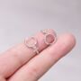 Silver Beaded Cross Hoop Earrings, thumbnail 1 of 7