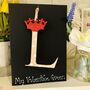 Personalised Valentines Wooden Letter Card Queen Crown, thumbnail 5 of 7